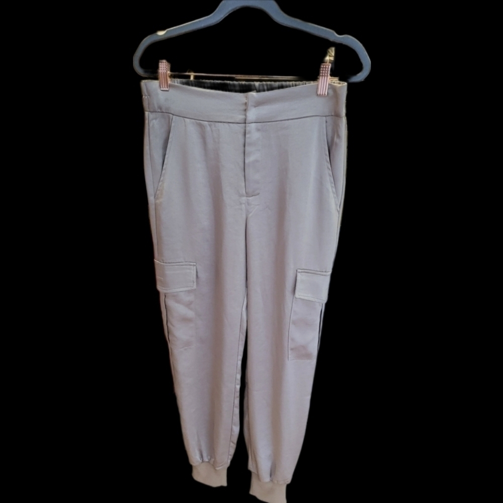 Ellison Tan Satin Cargo Pant NWT